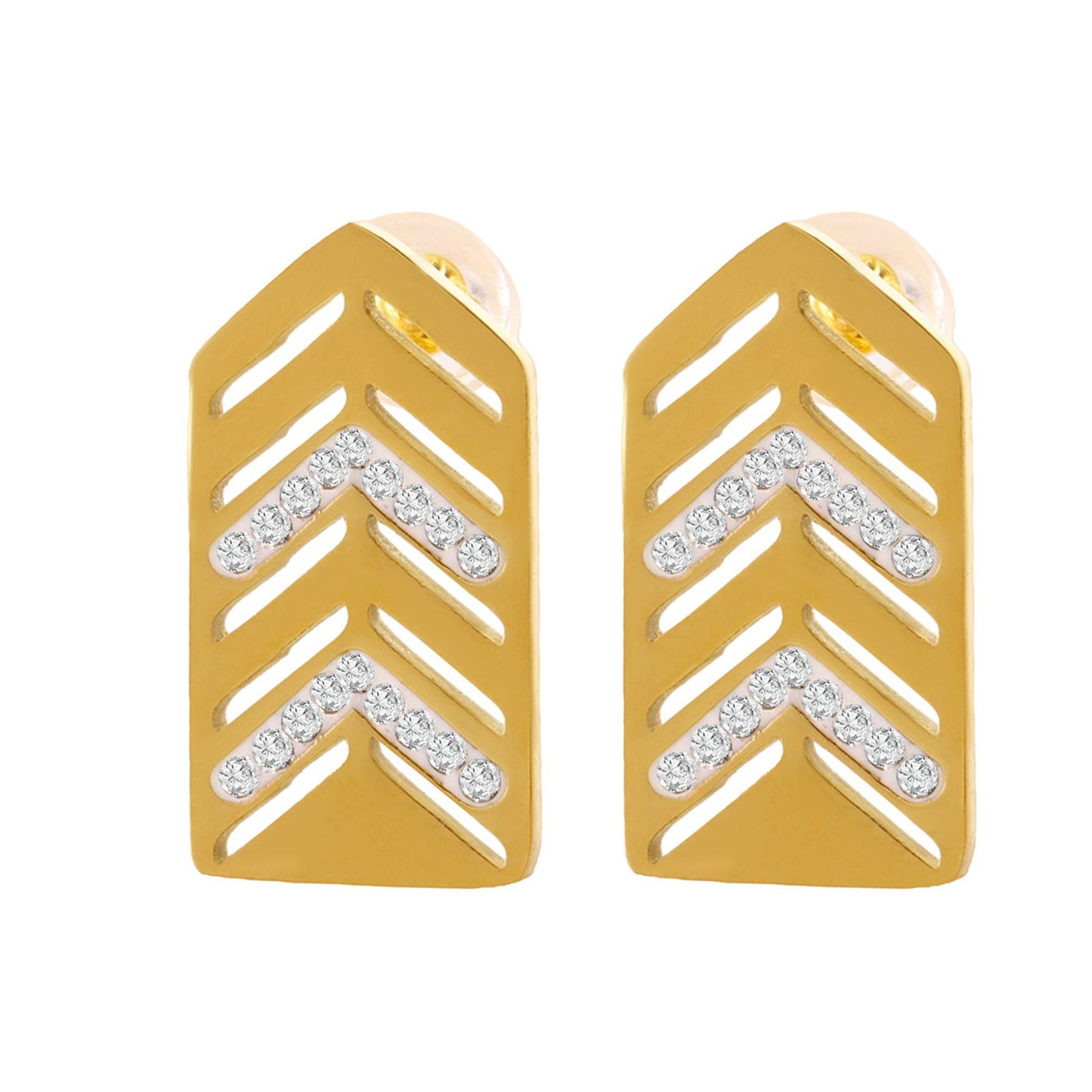 B廠【F198】菱形鏤空鑲嵌鋯石耳環不鏽鋼18k金精緻氣質耳環耳飾 25.02-4