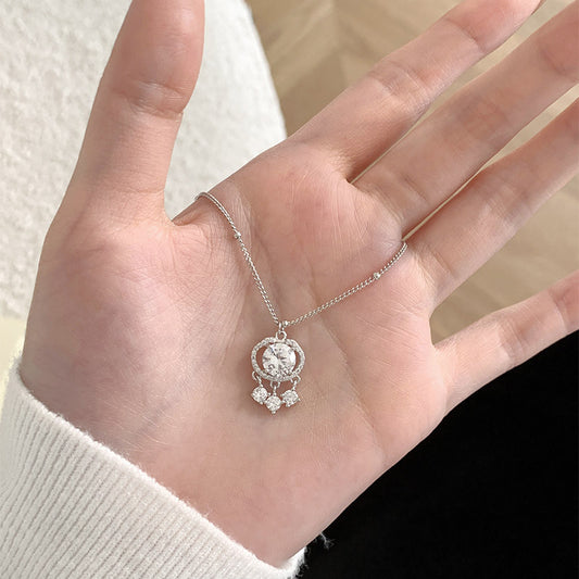 F廠【DQ1957N】輕奢高級感S925純銀平安鎖項鍊女鑲鋯石鎖骨鏈小眾新中式 25.04-1