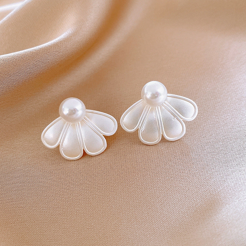 A廠【HE22156】許我耀眼趙露思同款925銀針花瓣珍珠耳環氣質耳環小眾設計感耳飾
 25.10-3