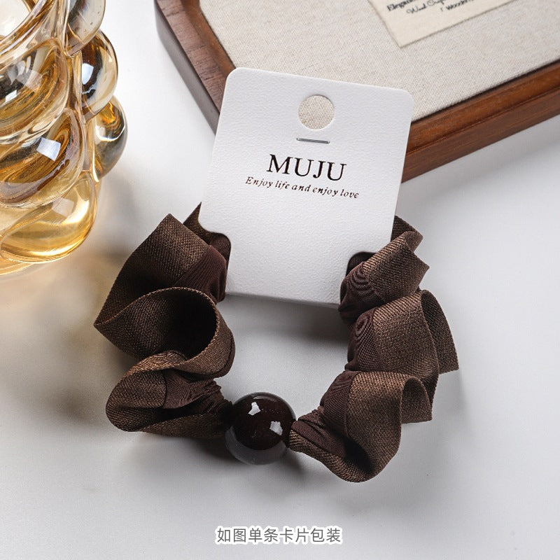 D廠【B480】卡裝高級感髮繩時尚圓珠寬邊大腸圈頭繩條碼髮飾高彈性馬尾皮筋
 25.10-5「D廠-單筆結帳需滿,NT$600出貨(不含運費)」