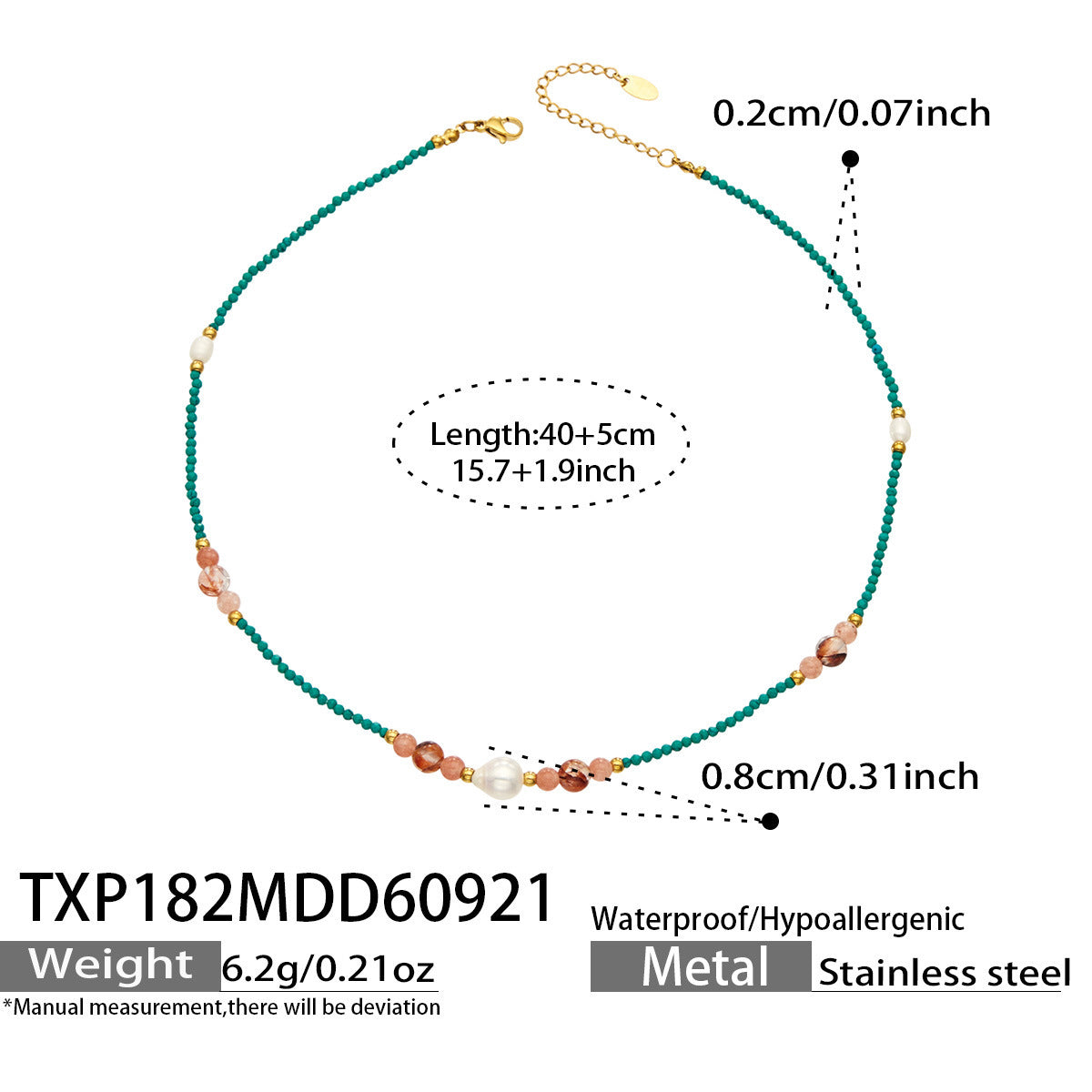 B廠【TXP181】 天然石淡水珍珠鎖骨鏈手鍊項鍊首飾套裝
26.09-4
