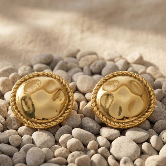 B廠【F1399】美拉德vintage圓形扭紋包邊耳環不銹鋼鍍18k真金耳環跨境時尚耳飾
26.03-3