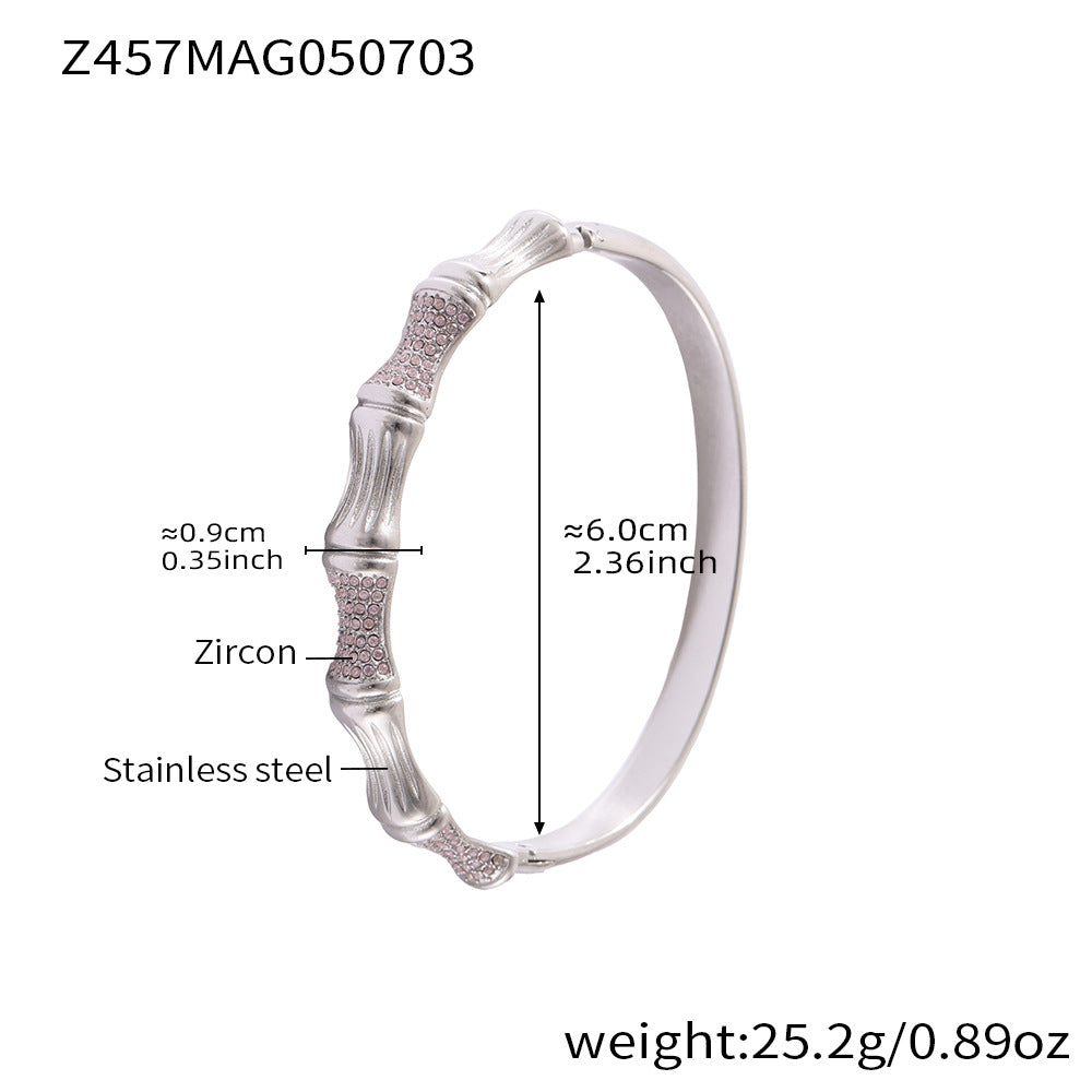 B廠【Z454】滿鑽5A鋯石卡扣高品質超閃手環組合不鏽鋼鍍18k真金不掉色 25.07-3