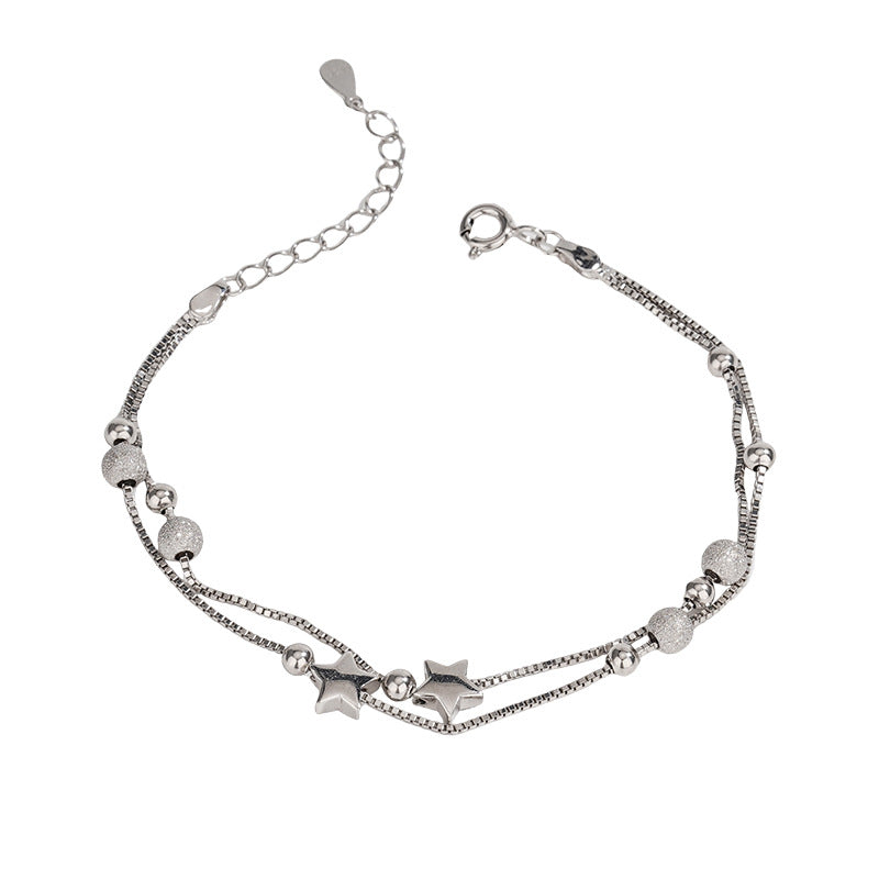 F廠【DQ0042S】S925純銀輕奢小眾雙層滿天星手鍊氣質時尚星星百搭手飾女ins 25.05-5