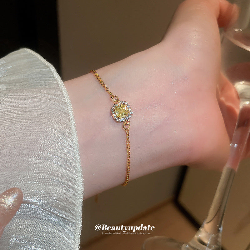 A廠【HB3537】24k真金電鍍沙金鋯石銅錢手鍊女新中式氣質手環輕奢高級感手飾女 25.03-1