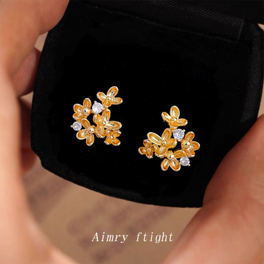 C廠【6932】原創桂花系! 925銀針保色電鍍設計師款花朵耳飾新款耳環飾品
 25.10-3