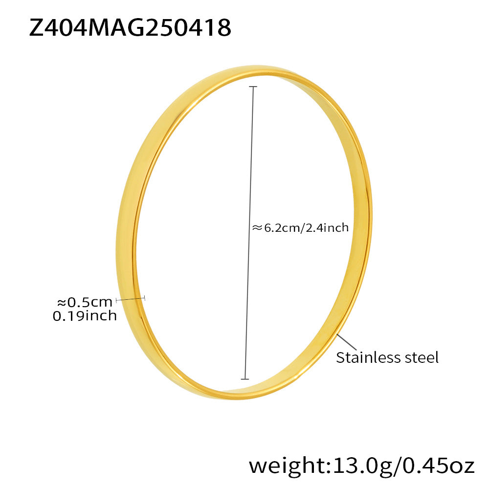 B廠【Z404】不鏽鋼5mm寬幾何素圈手環歐美風小眾設計高質感夏日潮款女 25.04-4