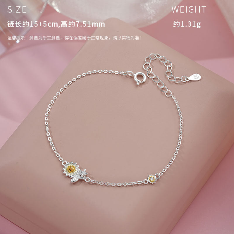 E廠【YC3104N】原創S999足銀葵之韻套裝簡約甜美小眾田園風氣質鎖骨鏈 25.02-2