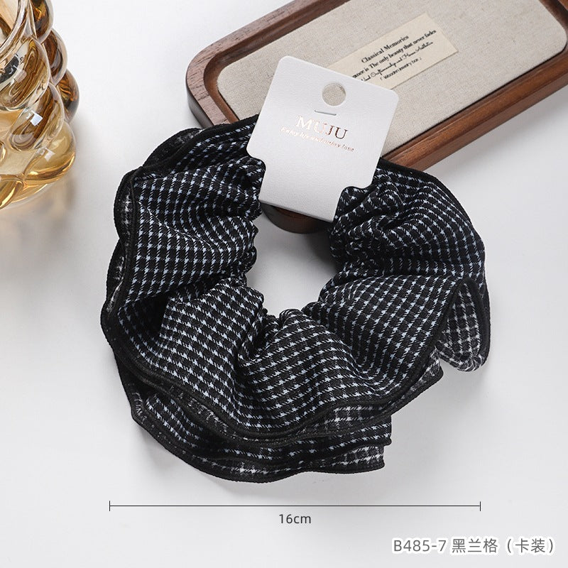 D廠【B485】高級感小蠻腰大腸髮圈卡裝髮飾格子豹紋頭繩法式超大馬尾皮筋髮繩
 25.10-5「D廠-單筆結帳需滿,NT$600出貨(不含運費)」