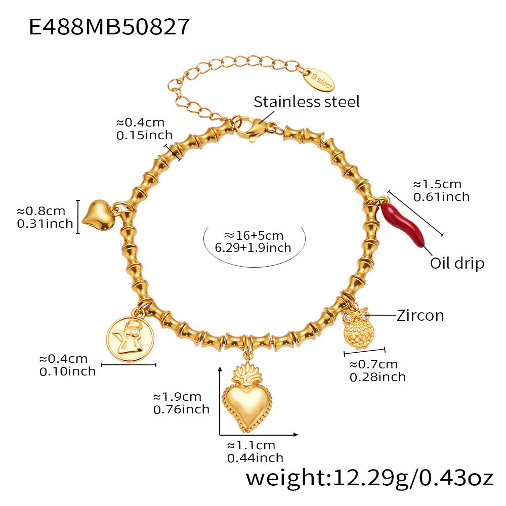 B廠【E526】ins小眾設計不鏽鋼超閃5A鋯石手鍊小魚骨串珠手飾鍍18k真金
25.09-1