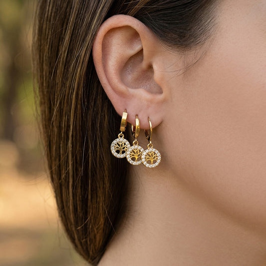 B廠【F096】歐美ins小眾設計不銹鋼生命樹鑲鋯石耳環跨境時尚百搭耳飾鍍18k金
26.04-4