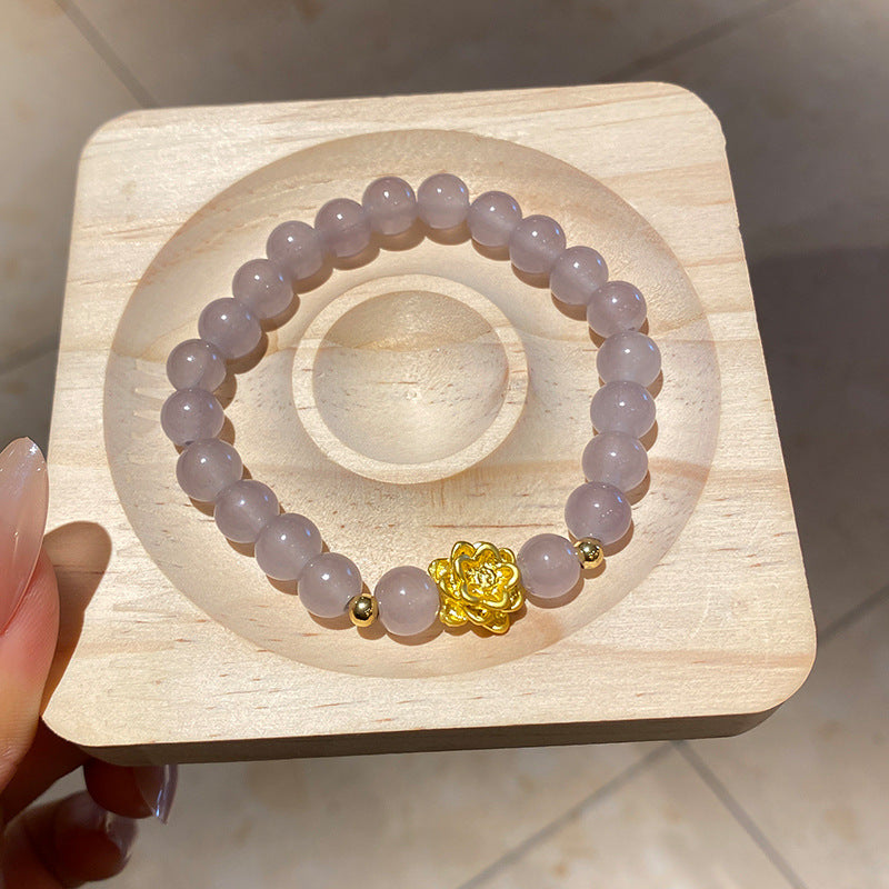 A廠【HB3516】新中式復古蓮花手鍊小眾簡約時尚串珠手串輕奢高級感氣質手飾 25.03-1