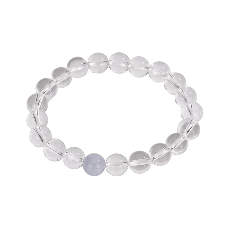 F廠【DQ0413S】輕奢高級感天然白水晶手串女氣質顯白海藍寶手鍊簡約小眾手飾 25.03-3