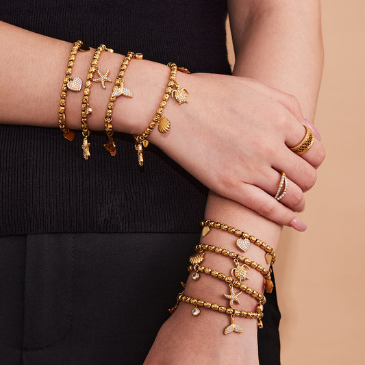 B廠【E236】不鏽鋼壓紋鋼珠手鍊海洋風新品DIY多配件滿鑽愛心串珠手飾
 25.09-1