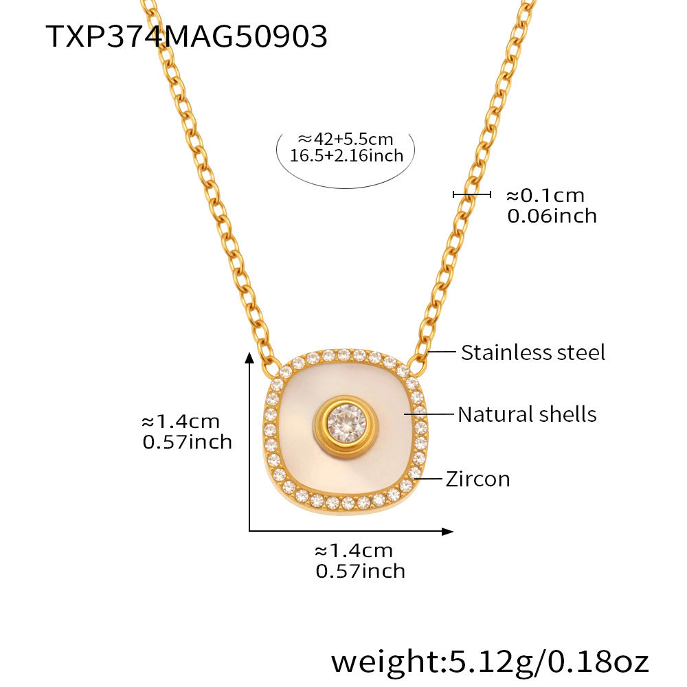 B廠【TXP373】歐美飾品不銹鋼雙面批花五葉花吊墜項鍊手鍊套裝鍍18k真金
25.09-2