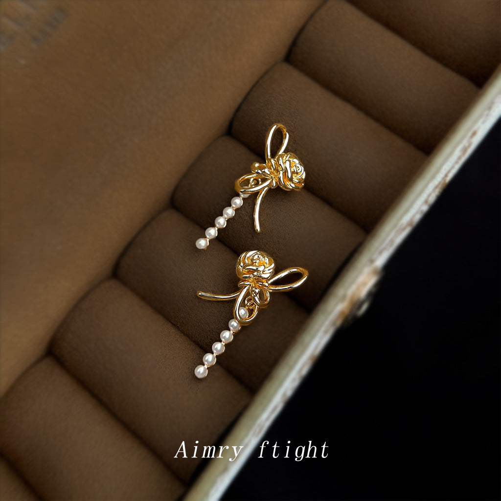 C廠【6964】原創玫瑰花~925銀針時尚高級感輕奢風新款熱賣花朵耳環女
 25.10-4