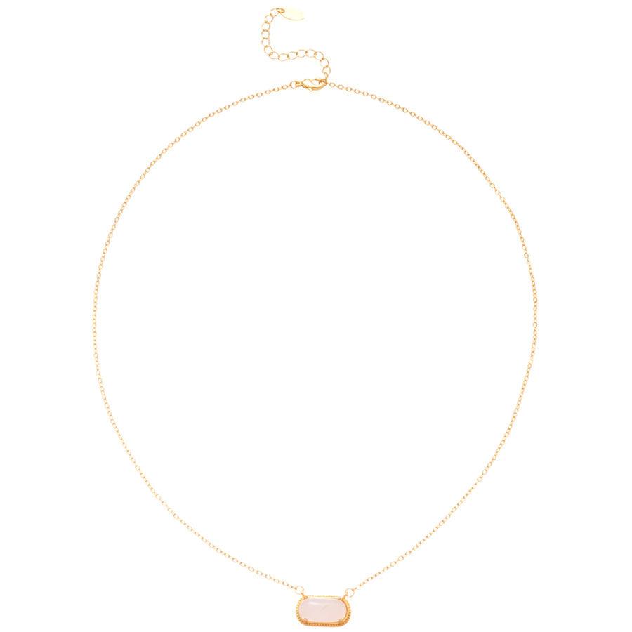 A廠【HN10343】18k真金電鍍樹脂方形吊墜項鍊法式宮廷風鎖骨鏈小眾設計感項鍊女
 25.10-4