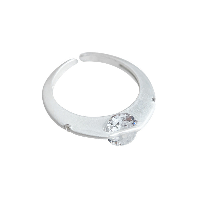 C廠【6050】個性甜酷風設計師款ins冷淡開口可調整鋯石戒指小眾手飾飾品 25.05-3