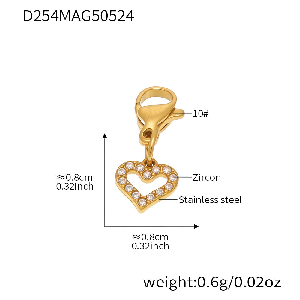B廠 【E638】INS風不鏽鋼18k真金5A鋯石幾何多配件DIY手鍊腳鍊夏日飾品 25.06-1