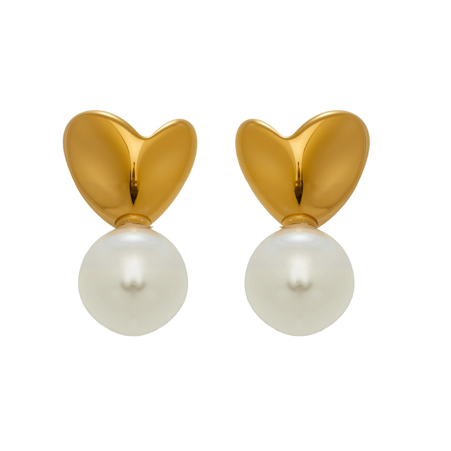 B廠【F052】歐美輕奢小眾ins風仿珍珠愛心耳環不鏽鋼材質鍍18k真金不掉色耳環
26.02-1