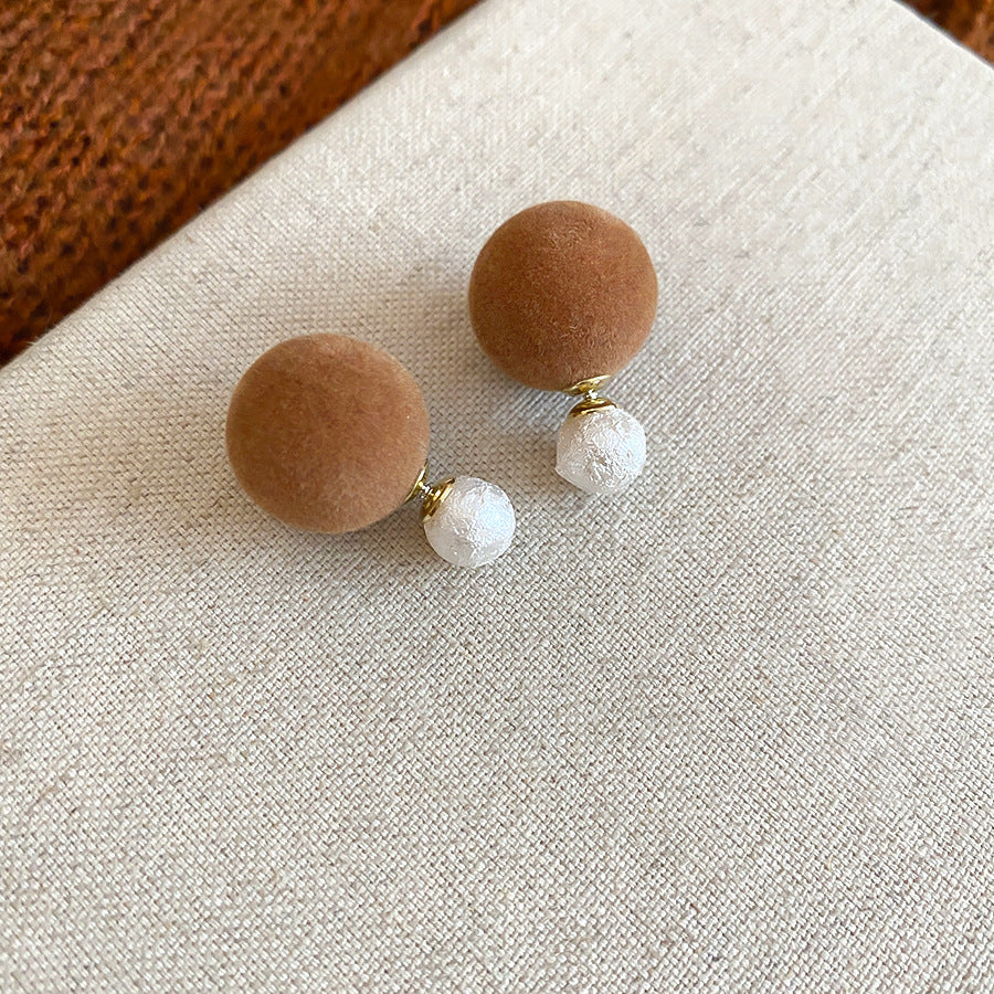 A廠【HE29256】植絨一款多戴珍珠前後帶耳環秋冬復古輕奢高級感百搭耳環小眾耳飾
25.11-2