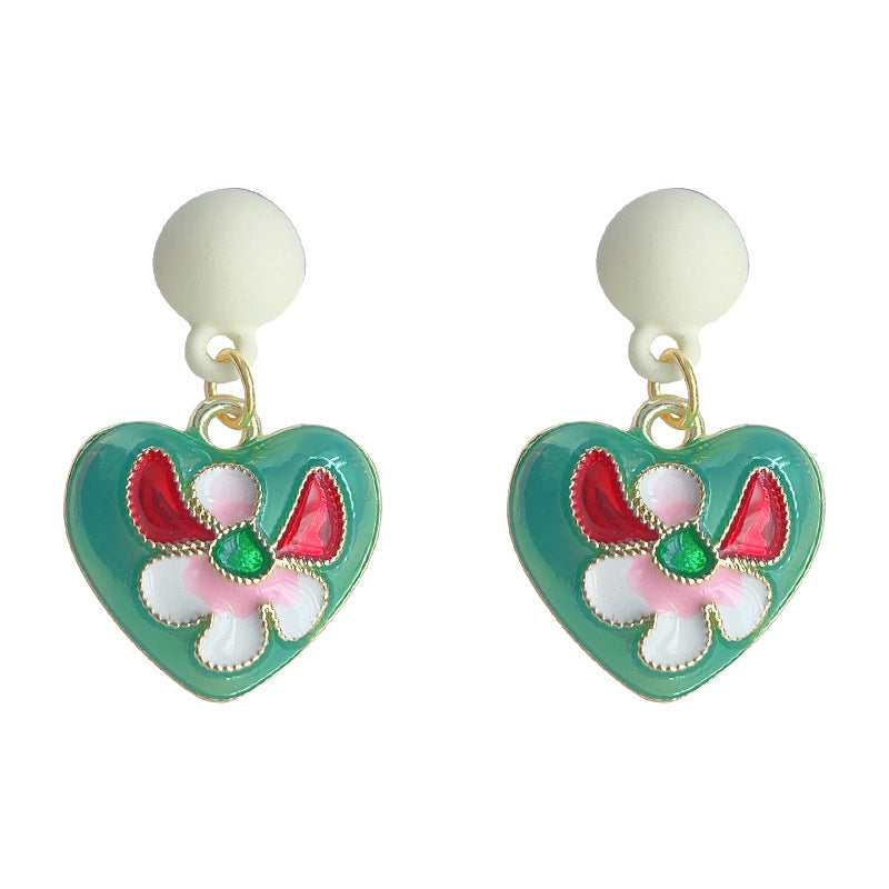 C廠【3114-3115】國潮復古宮廷氣質優雅唯美花朵滴油琺瑯耳飾 24.01-1