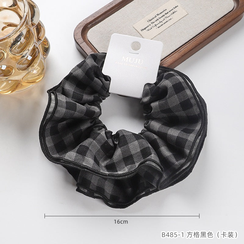 D廠【B485】高級感小蠻腰大腸髮圈卡裝髮飾格子豹紋頭繩法式超大馬尾皮筋髮繩
 25.10-5「D廠-單筆結帳需滿,NT$600出貨(不含運費)」