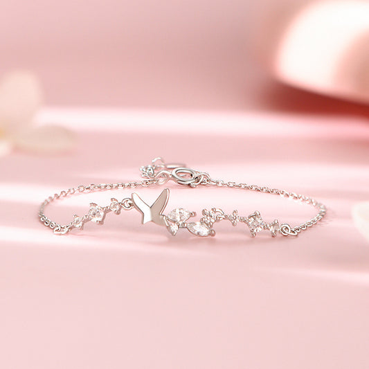 E廠【YC4368SL】S999足銀韓風蝴蝶手鍊女輕奢時尚新款甜美精美清新手飾
 25.10-4