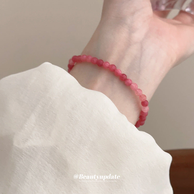 A廠【HB2657】中古風不規則粉紅天然石手鍊少女心甜美百搭手串爆款復古手飾 24.06-2