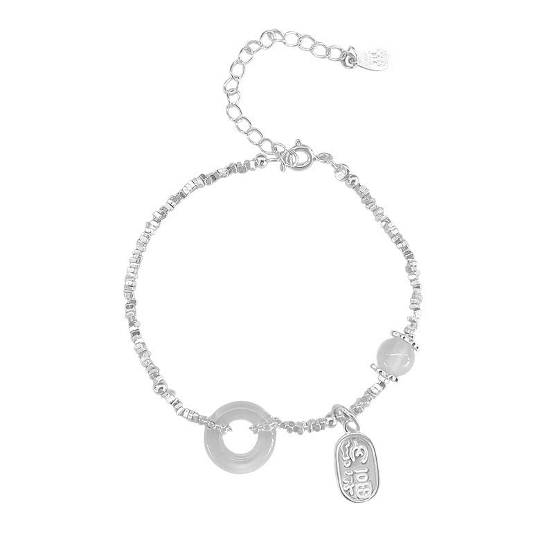 E廠【YC5320SL】S999足銀平安扣國風手鍊女小眾文藝清新氣質高級感設計手飾
25.10-3