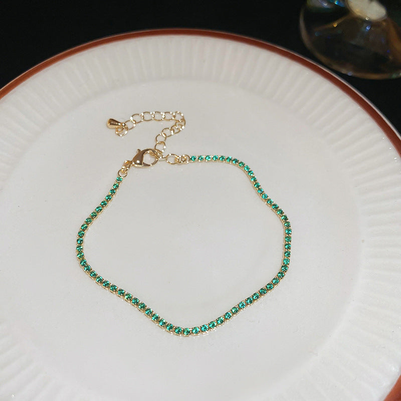 A廠【HB3341】歐美方形鋯石簡約手鍊女時尚氣質百搭手環ins小眾高級感手飾 24.12-3