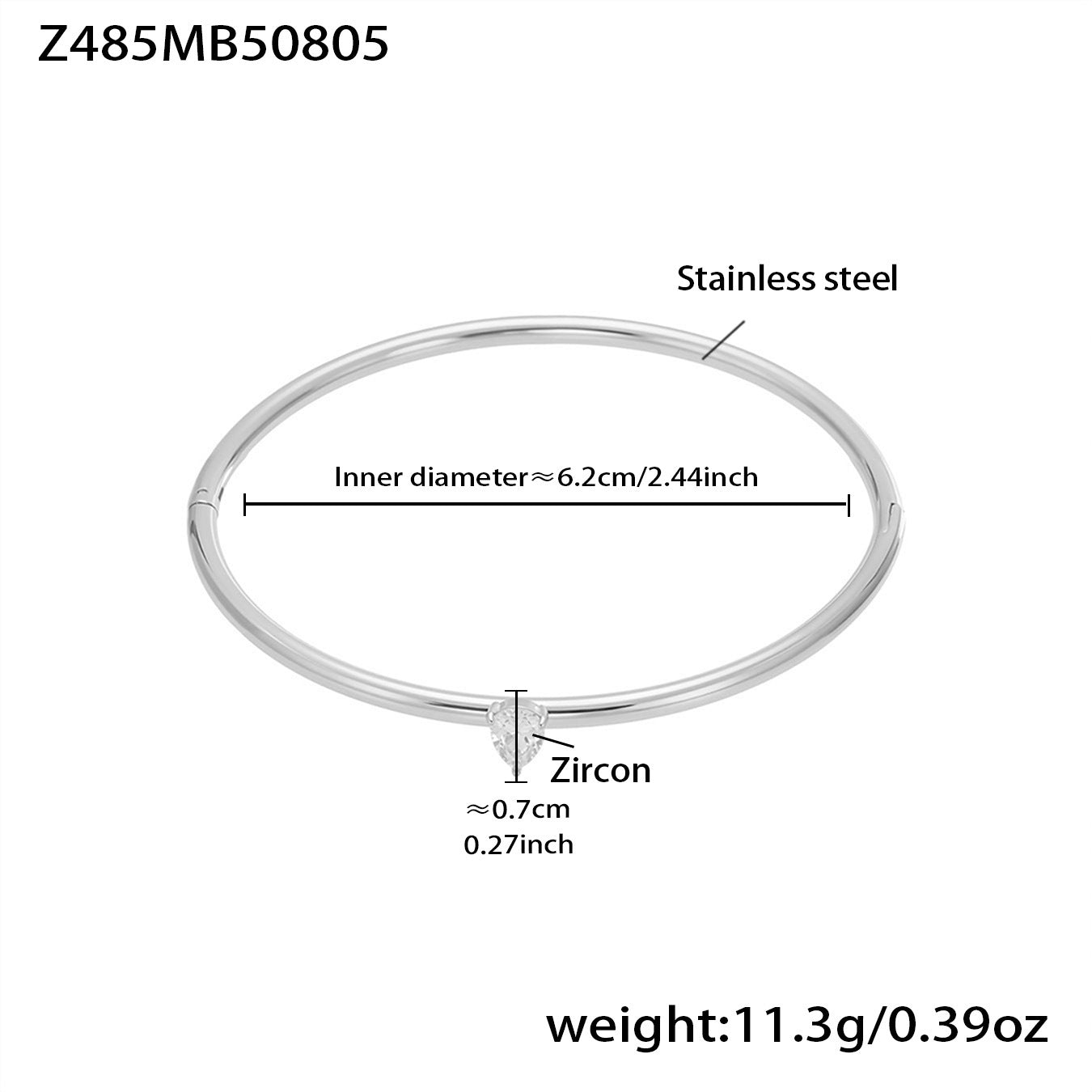 B廠【Z480】歐美新款飾品不鏽鋼竹節滿鋯石卡扣手鐲幾何交叉手鐲不掉色 25.08-3
