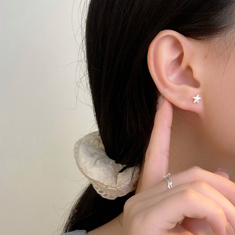 E廠【YC8860E】S999足銀小巧海星貝殼耳環小眾設計高級感簡約時尚耳環 24.08-1