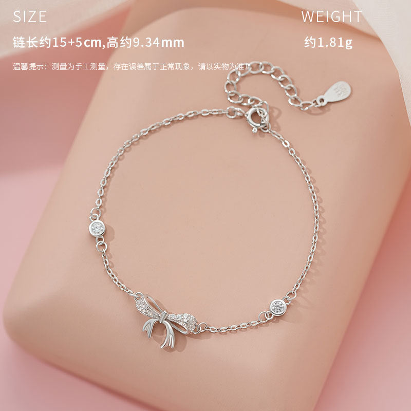 E廠【YC3455N】S999足銀蝴蝶結流蘇項鍊小眾設計甜美氣質 24.12-4