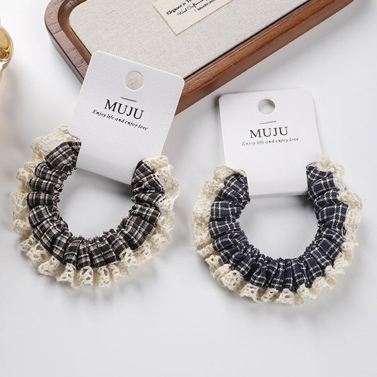 D廠【B482】卡片裝髮飾高級感小香風頭繩氣質蕾絲蕾絲花邊小腸圈皮筋髮圈高馬尾髮繩
 25.10-5「D廠-單筆結帳需滿,NT$600出貨(不含運費)」