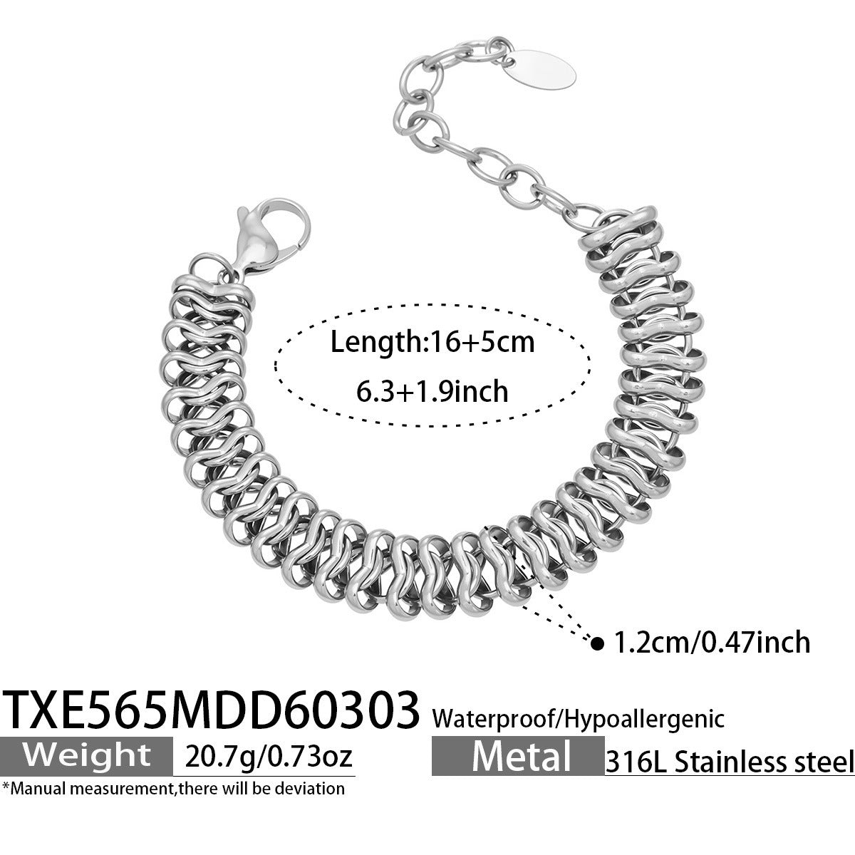 B廠【TXP565】歐美新款手工編織古巴嘻哈項鍊手鍊潮人街舞不鏽鋼18k金飾品套裝
26.03-2