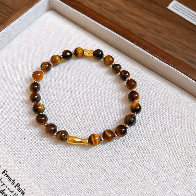 A廠【HB3237】全新中式錦鯉虎眼石款串珠手鍊美拉德小眾百搭手環輕奢高級感手飾女 24.11-2