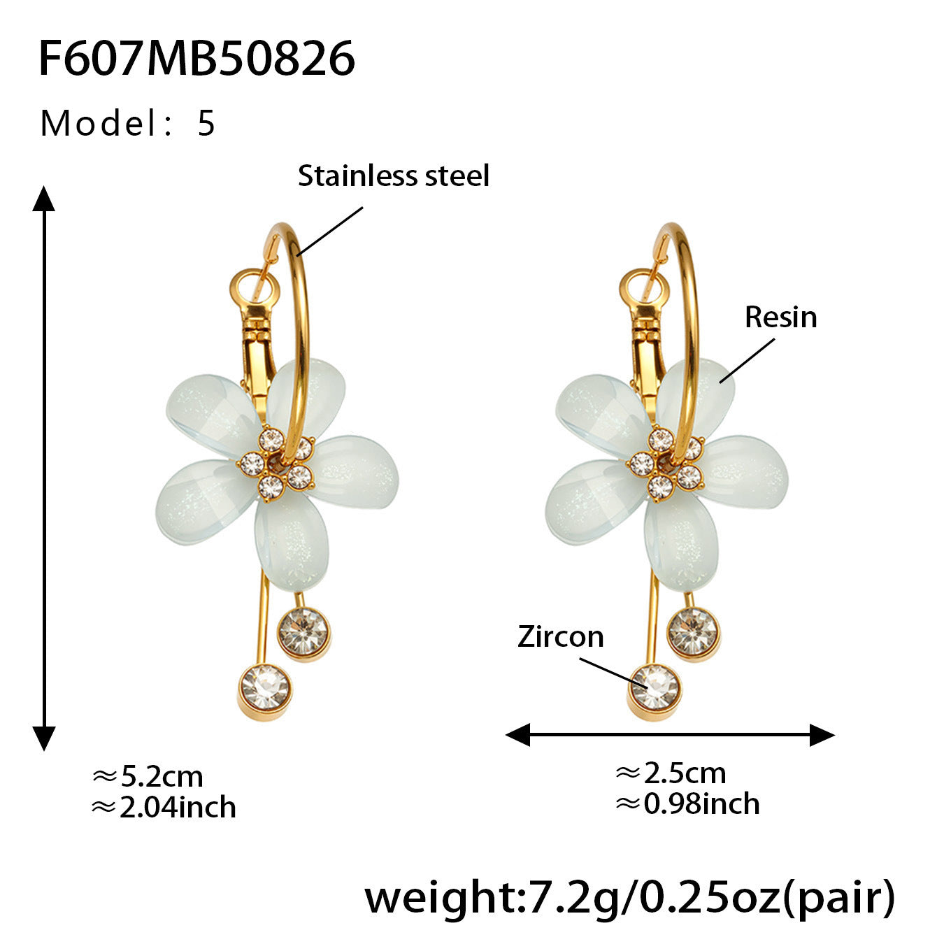 B廠【F607】超仙甜美氣質花朵帶鑽流蘇耳環不鏽鋼飾品鍍18k真金不掉色
25.09-1
