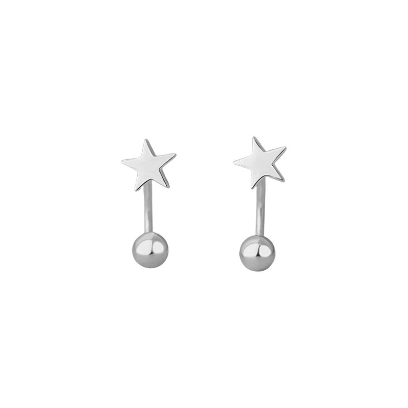 E廠【YC9195E】S925純銀五角星螺絲耳環氣質清新小眾百搭可愛童趣耳飾 25.04-2
