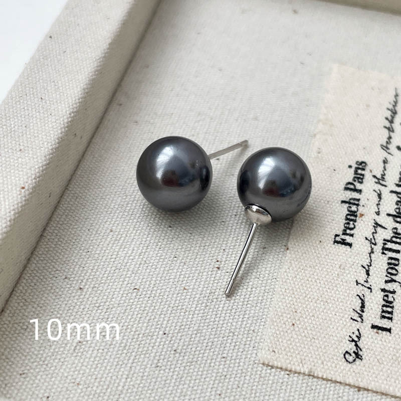 F廠【DQ11228E】復古輕奢圓形深灰色仿珍珠耳環女S925純銀精緻氣質秋冬耳飾潮
25.10-1