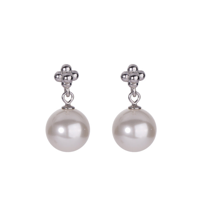 E廠【DQ11388E】S925純銀仿珍珠耳環女復古精緻小花球耳飾品
25.12-1