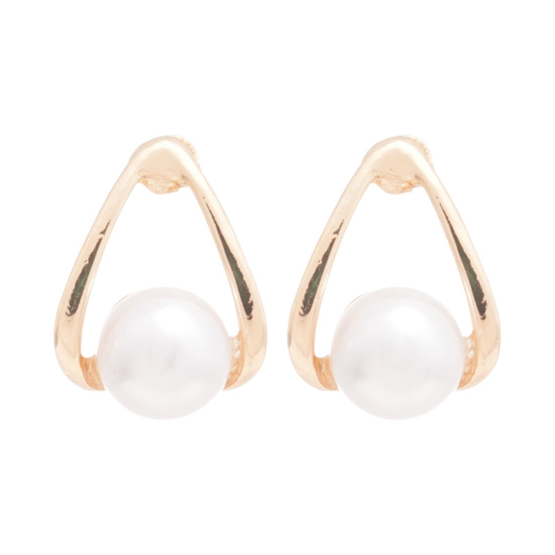 A廠【HE25120】925銀針簡約水滴形珍珠耳環女2025新款法式氣質耳環輕奢高級感耳飾女 25.03-1