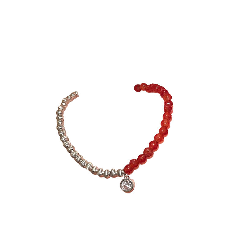 A廠【HB3442】新中式鋯石圓球瑪瑙可調式手鍊時尚百搭手環氣質手環輕奢高級感 25.01-4