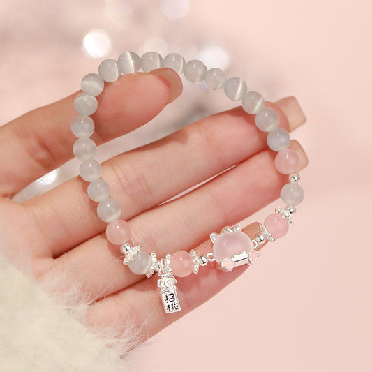 D廠【YC3405N】原創足銀S999馬上招桃項鍊氣質耳環清新手鍊百搭小眾精緻首飾
26.01-1