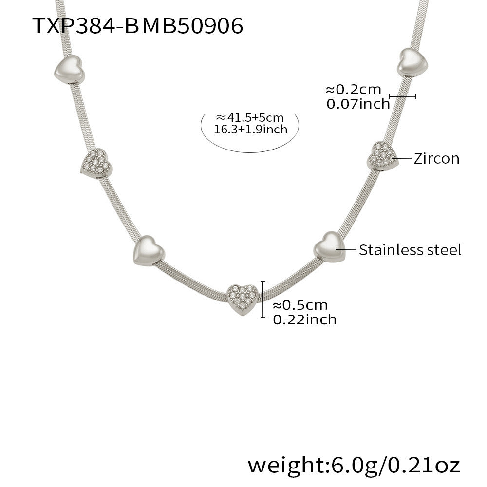 B廠【TXP384】跨境新款8字愛心5A鋯石鎖骨項鍊手鍊手鍊套裝不銹鋼材質不掉色
25.09-2
