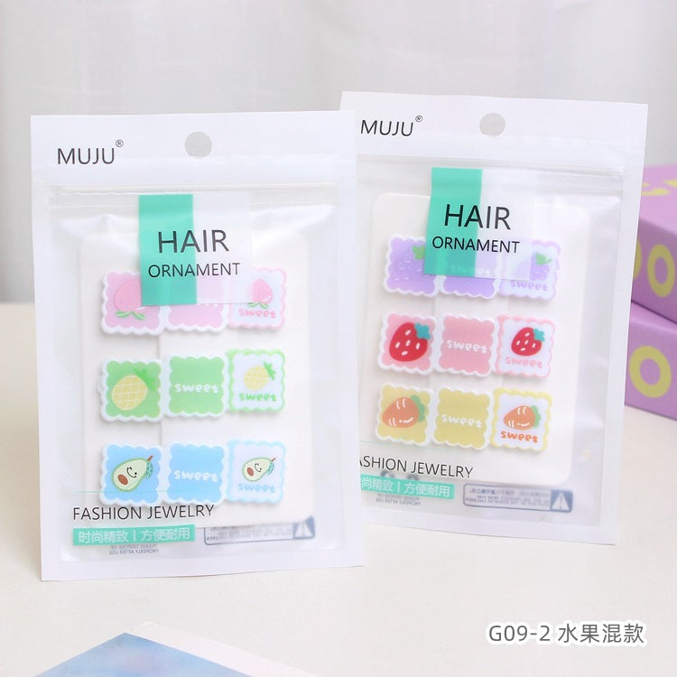 D廠【G09】韓版可愛卡通三麗鷗3隻袋裝條碼髮夾邊夾瀏海夾水果BB夾 24.02-4「D廠-單筆結帳需滿,NT$600出貨(不含運費)」