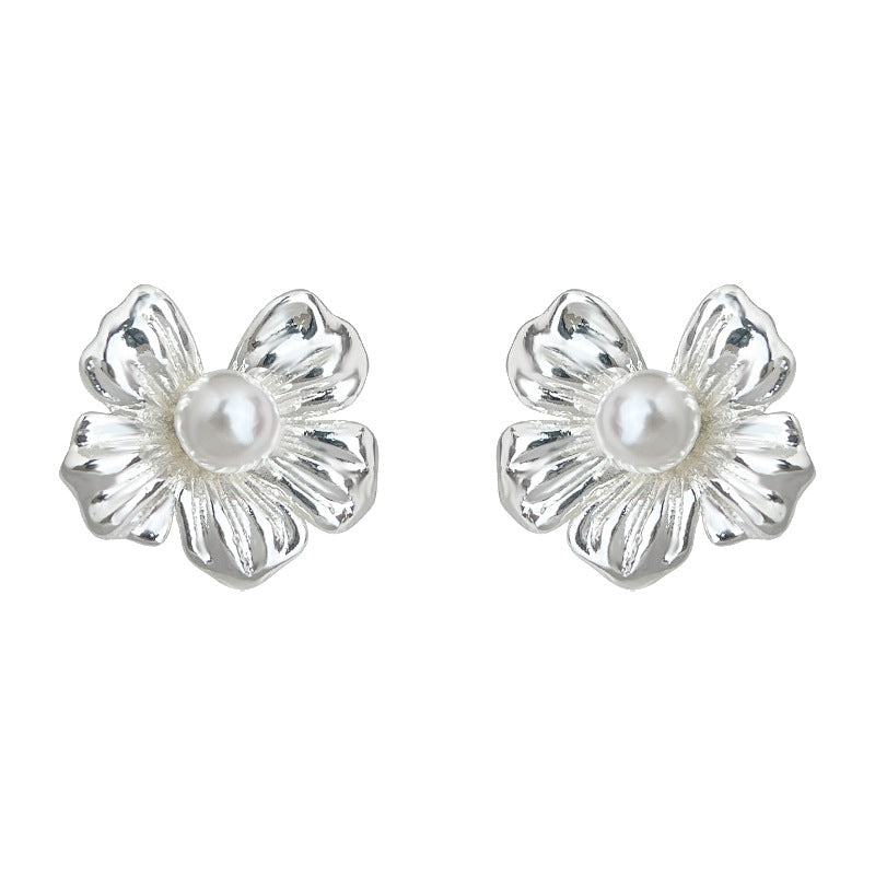 C廠【6369】清新甜美925銀針簡約百搭通勤時尚花朵耳環 氣質優雅2025新款耳飾 25.07-1