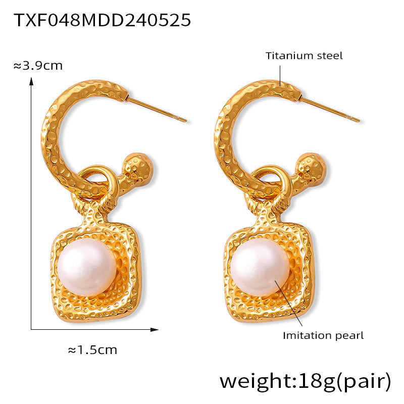 B廠【TXP332】新款不銹鋼藍松石吊墜項鍊耳環戒指套裝歐美精緻飾品不掉色 25.08-1