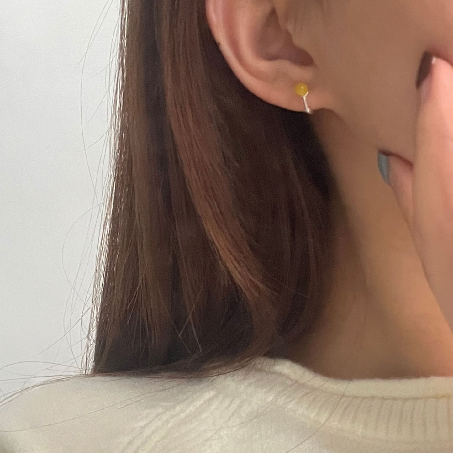 F廠【SE2413】925純銀韓版小眾設計感水晶耳扣女簡約氣質時髦小巧INS風耳飾 25.06-3