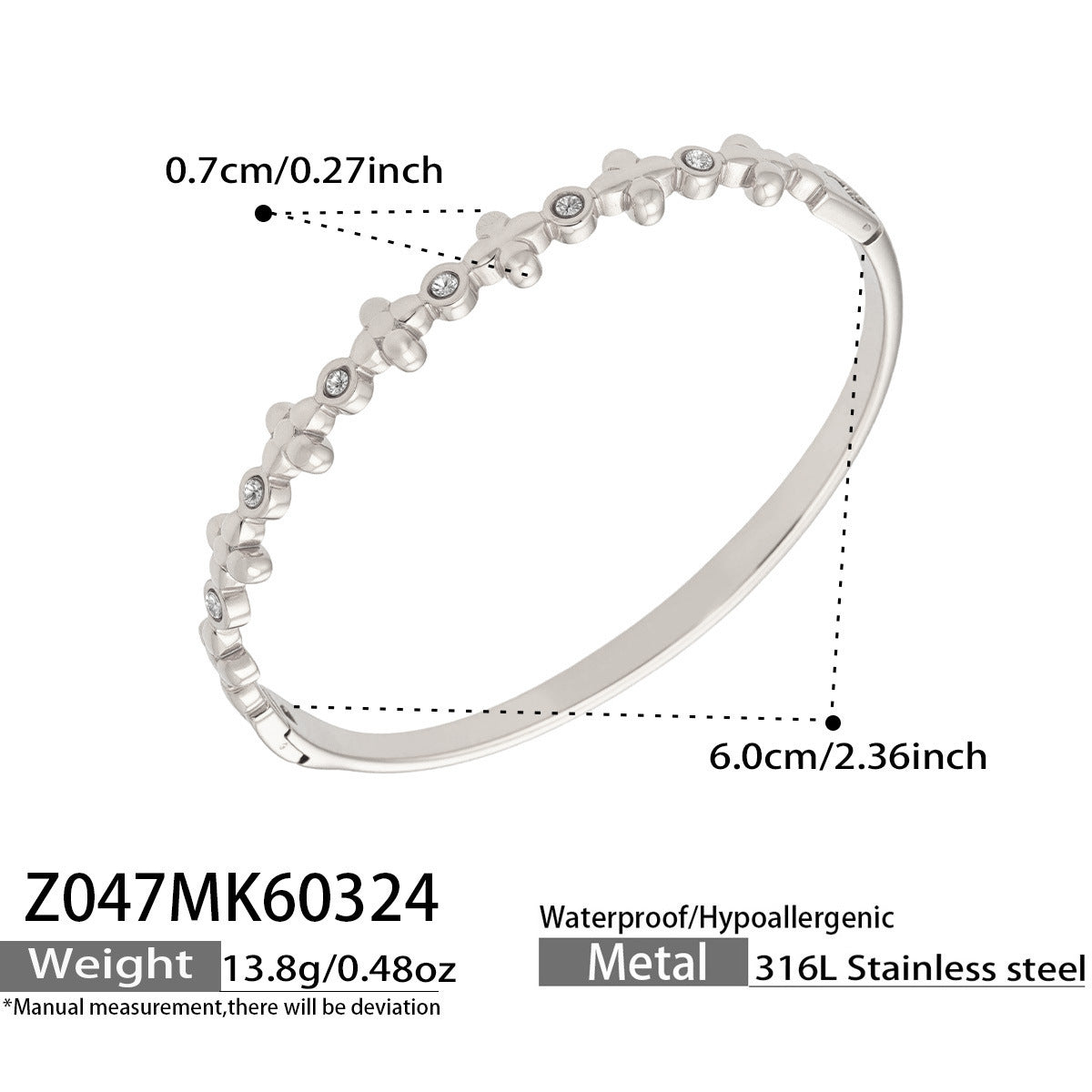 B廠【Z044】歐美高質感鑲5A鋯石細圈卡扣手環組合鍍18k金滿鑽輕奢高質感手環
26.04-1